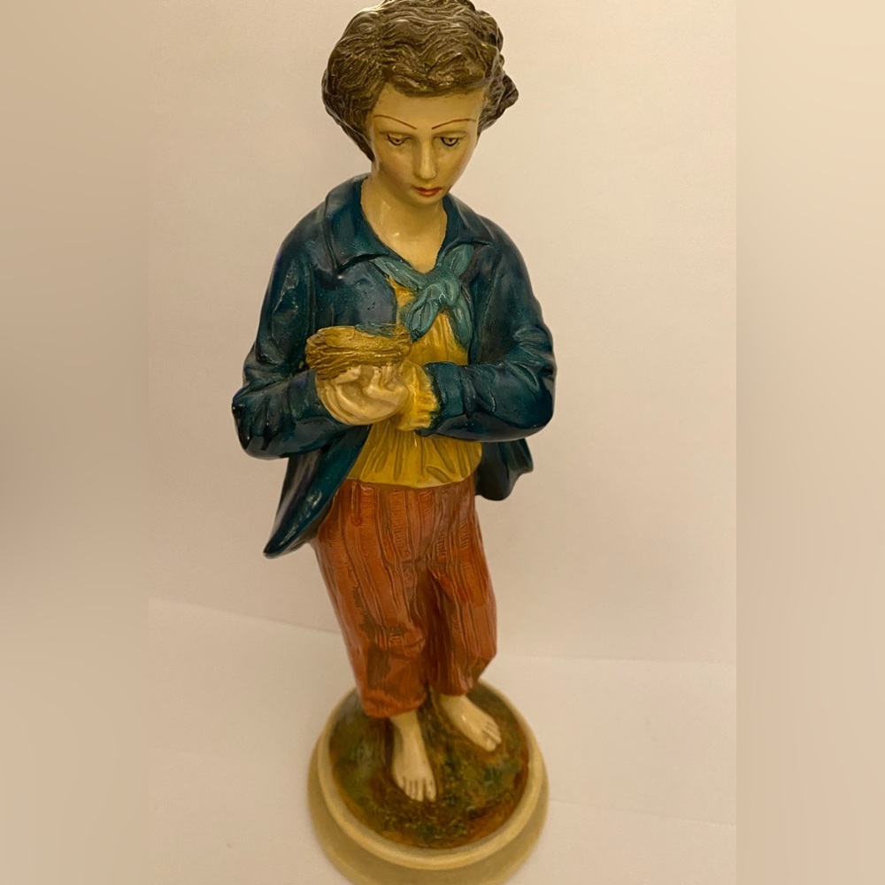Vintage Borghese Chalkware Pair of Matching Boy & Girl Figurines - Picture 11 of 16